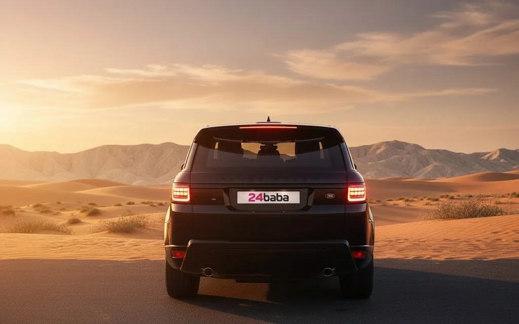 LandRover RangeRoverSport 2022 Black rear view showing taillights – rental in Dubai