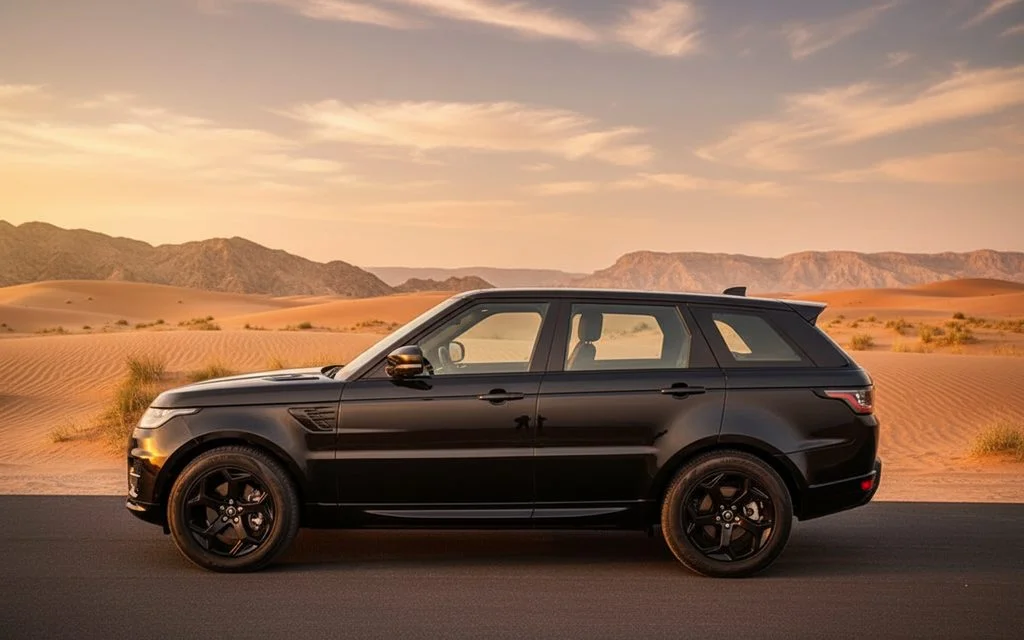 LandRover RangeRoverSport 2022 Black side profile – rental in Dubai