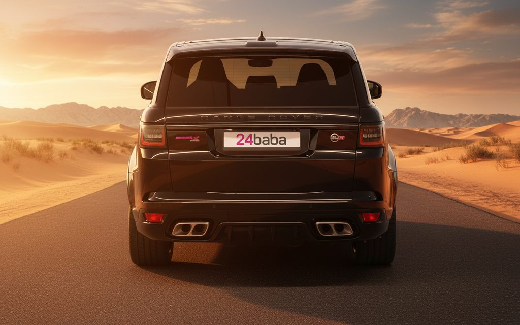 LandRover RangeRoverSport 2023 Black rear view showing taillights – rental in Dubai