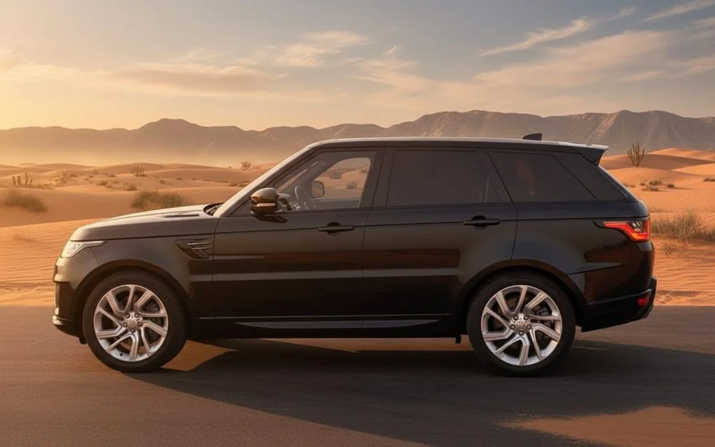 LandRover RangeRoverSport 2025 Black side profile – rental in Dubai