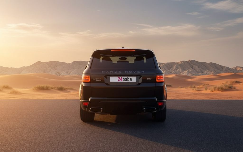 LandRover RangeRoverSport 2025 Black rear view showing taillights – rental in Dubai