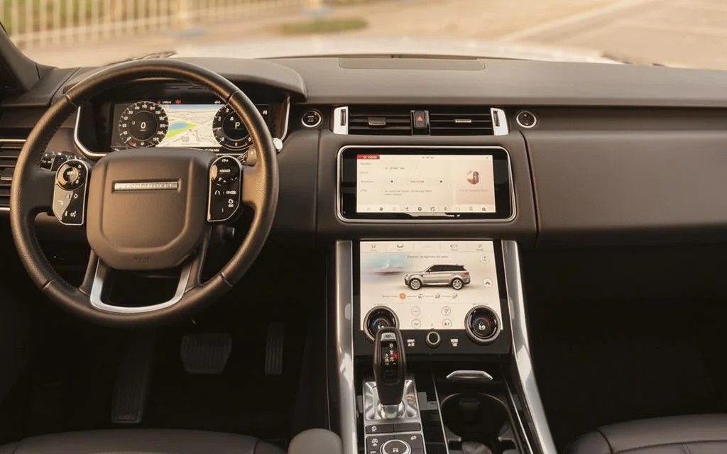 LandRover RangeRoverSport 2022 interior view showing trim – rental in Dubai