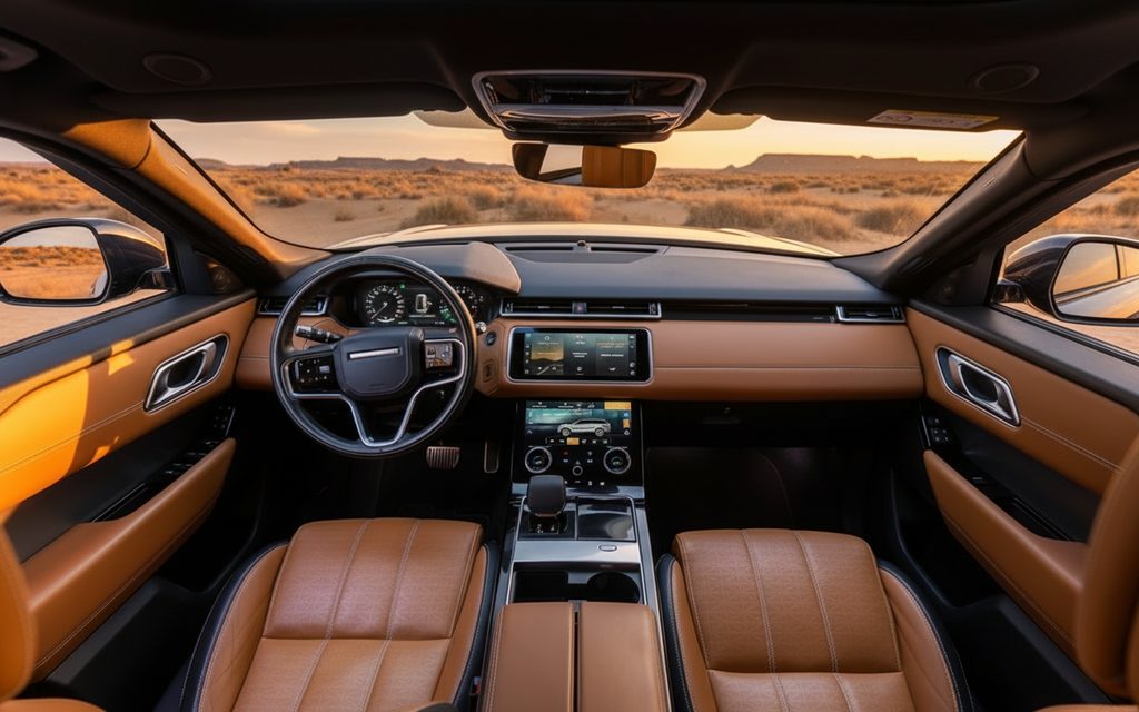 LandRover RangeRoverVelar 2022 interior view showing trim – rental in Dubai