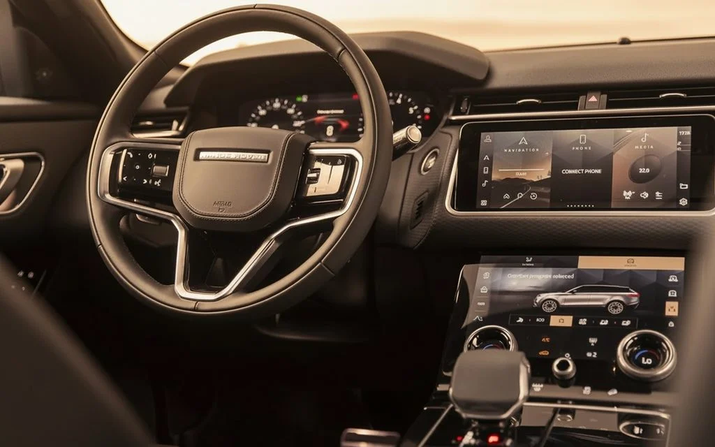 LandRover RangeRoverVelar 2022 dashboard and infotainment – rental in Dubai