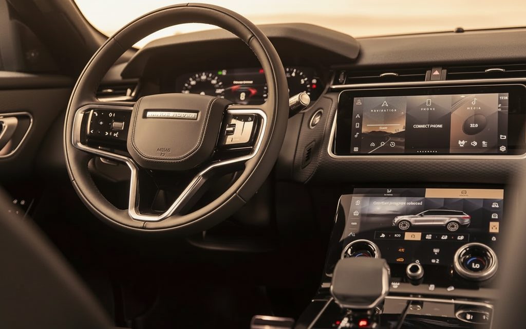 LandRover RangeRoverVelar 2022 dashboard and infotainment – rental in Dubai