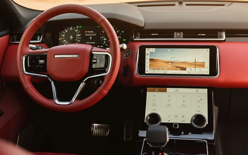 LandRover RangeRoverVelar 2023 interior view showing trim – rental in Dubai