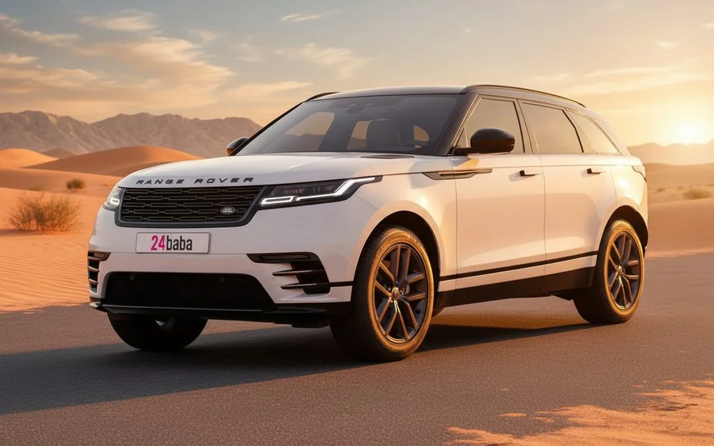 LandRover RangeRoverVelar 2024 White side profile – rental in Dubai