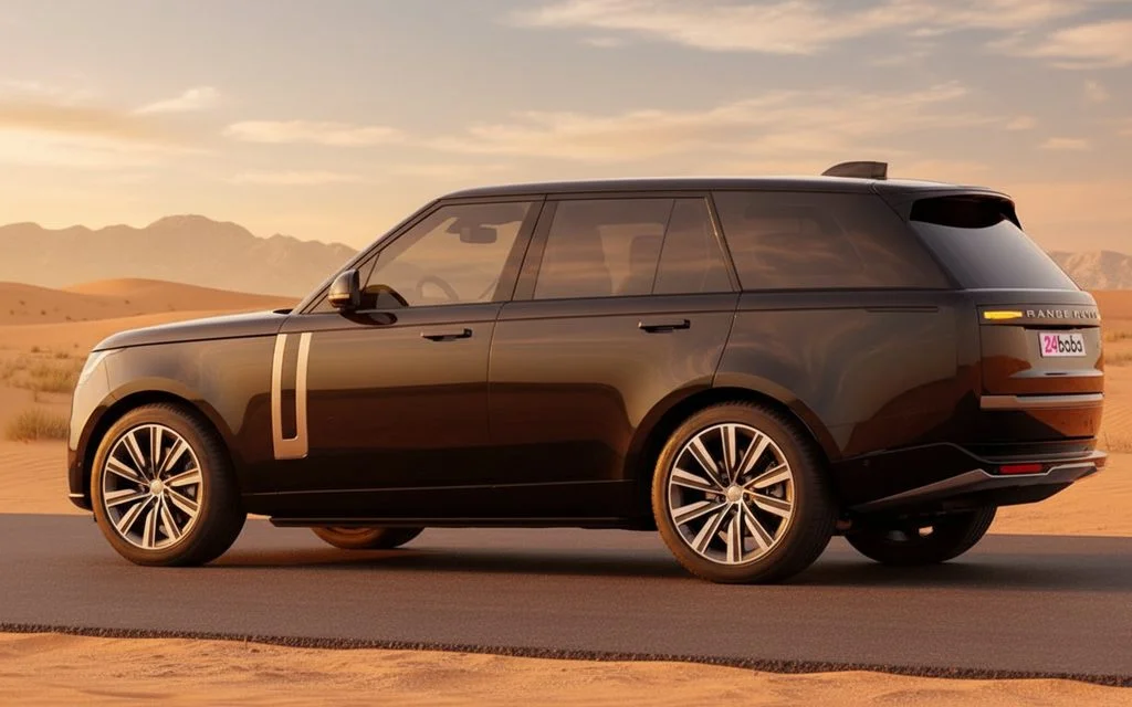 LandRover RangeRoverVogueHse 2024 Black side profile – rental in Dubai