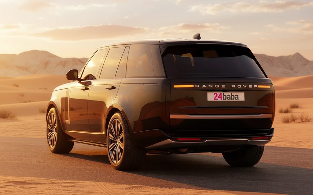 LandRover RangeRoverVogueHse 2024 Black rear view showing taillights – rental in Dubai