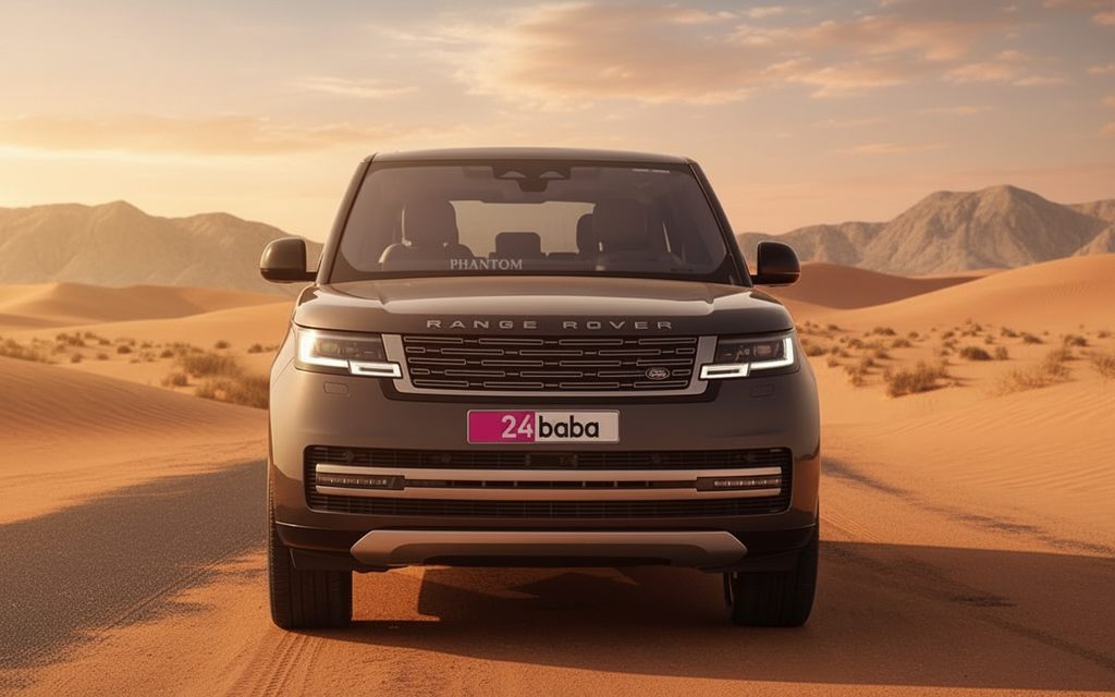LandRover RangeRover 2022 Brown front view with headlights – rental in Dubai