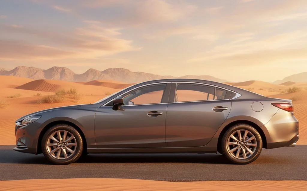 Mazda 6 2024 White side profile – rental in Dubai
