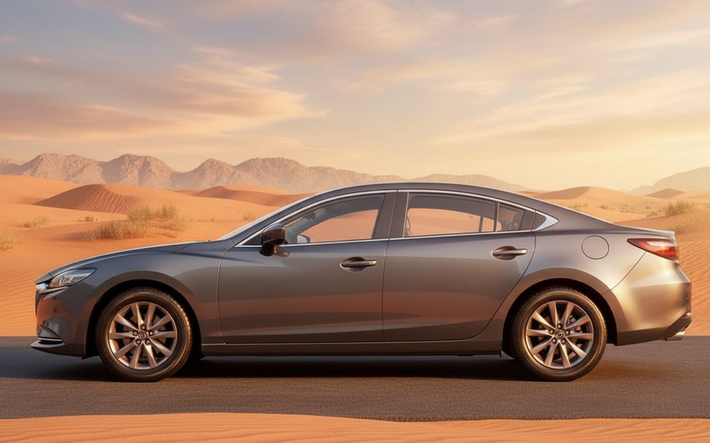 Mazda 6 2024 White side profile – rental in Dubai