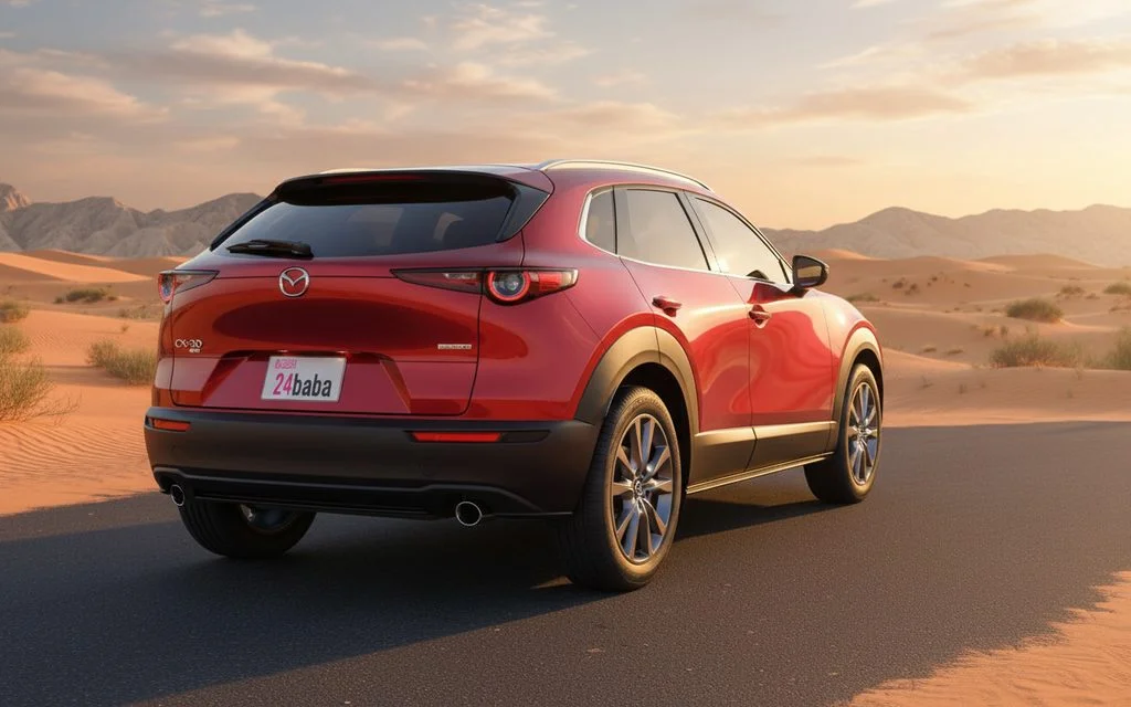 Mazda Cx 30 2023 Red rear view showing taillights – rental in Dubai