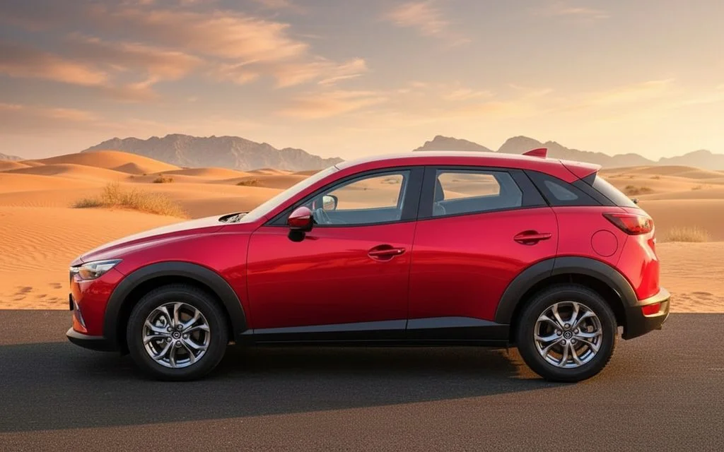 Mazda Cx 3 2025 Red side profile – rental in Dubai