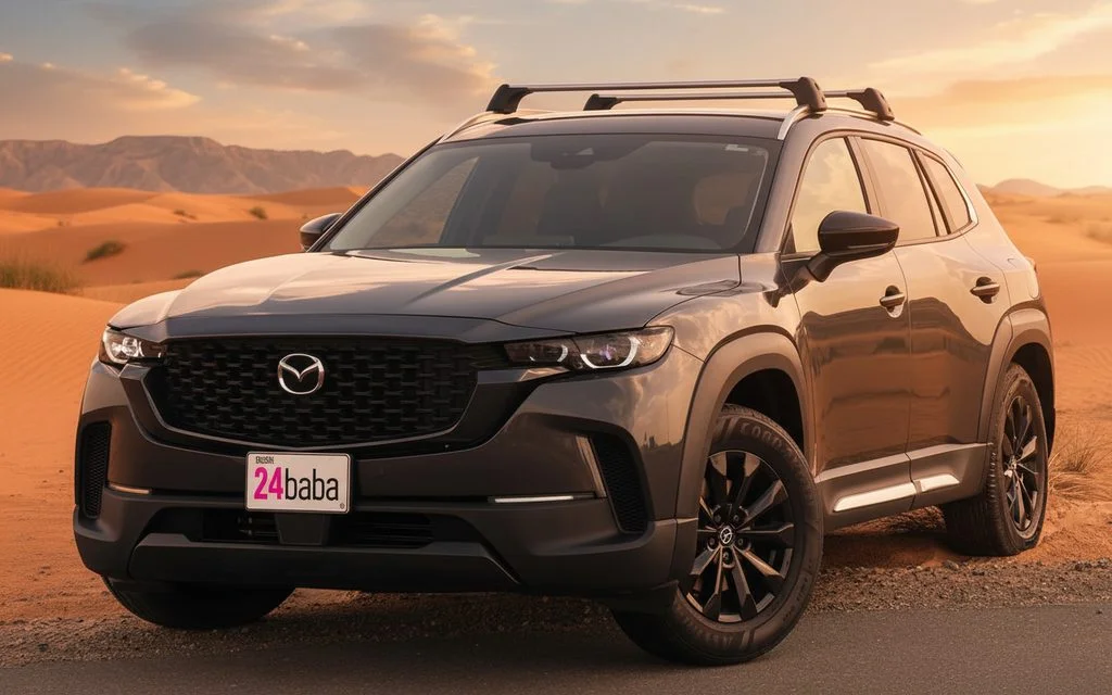 Mazda Cx 50 2023 Grey front view with headlights – rental in Dubai