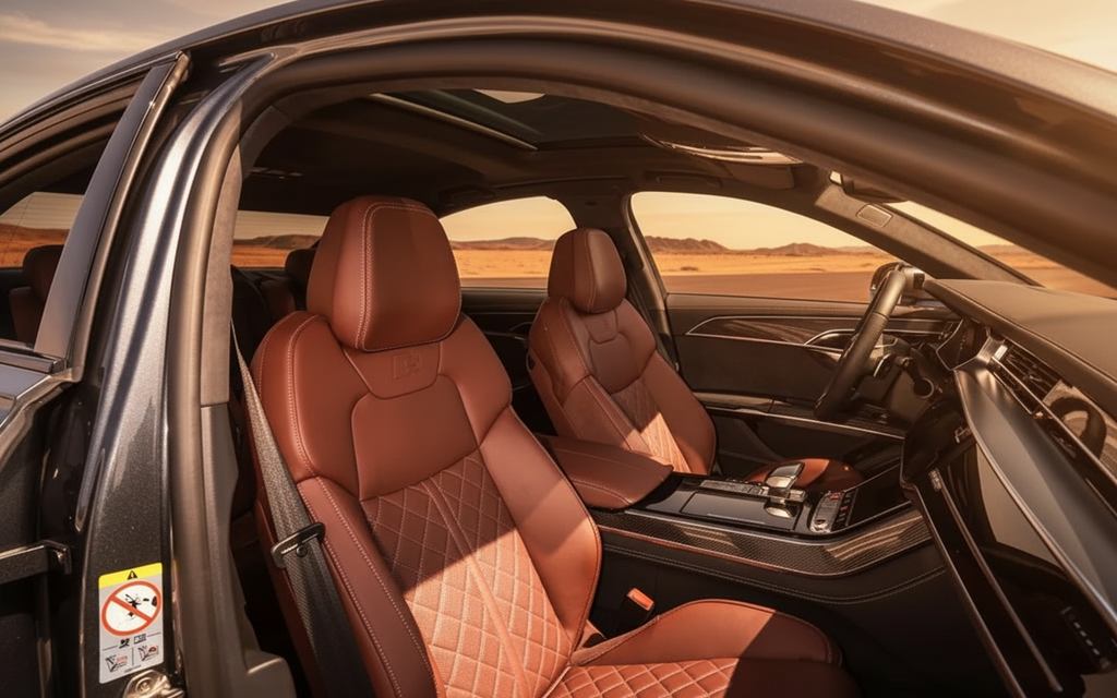 Audi S8 2022 interior view showing trim – rental in Dubai