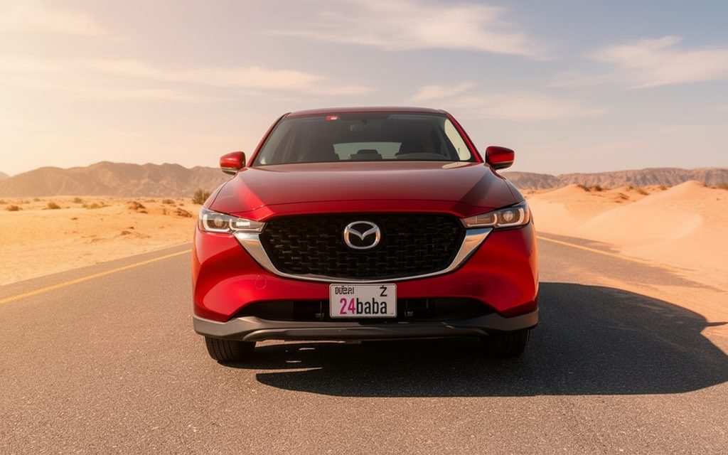 Mazda Cx 5 2023 Red front view with headlights – rental in Dubai