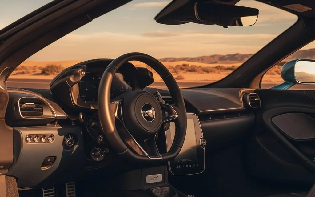 Mclaren Artura 2025 interior view showing trim – rental in Dubai