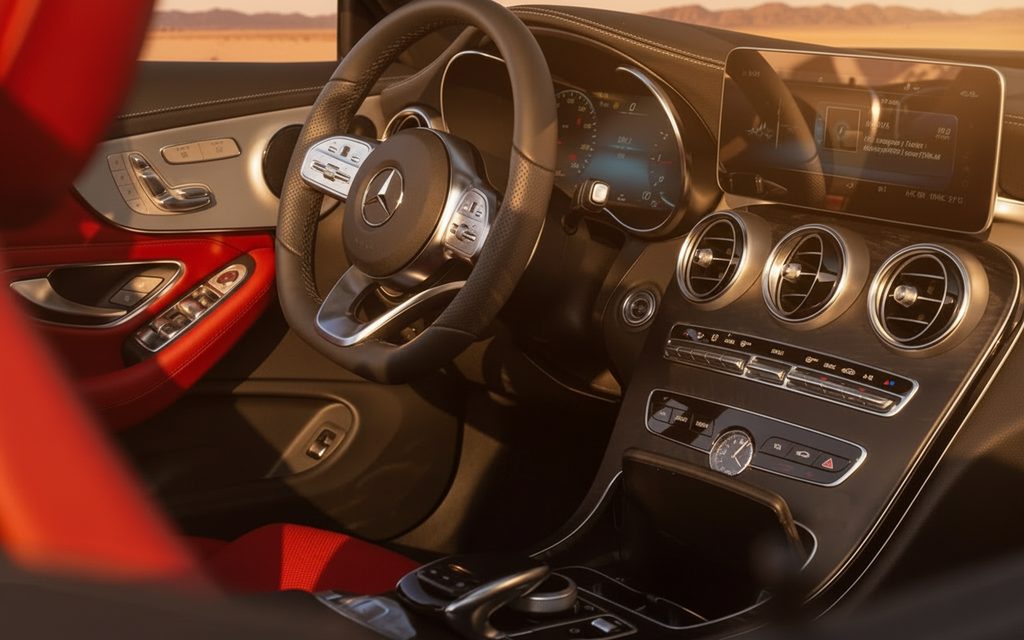 Mercedes C200 2023 interior view showing trim