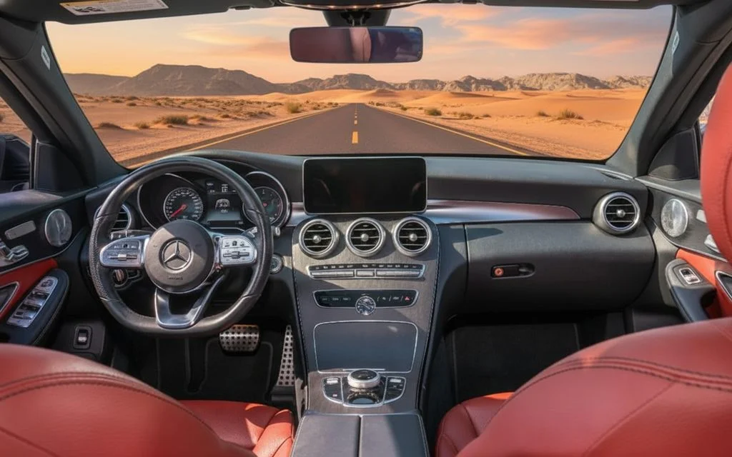 Mercedes C300 2021 interior view showing trim