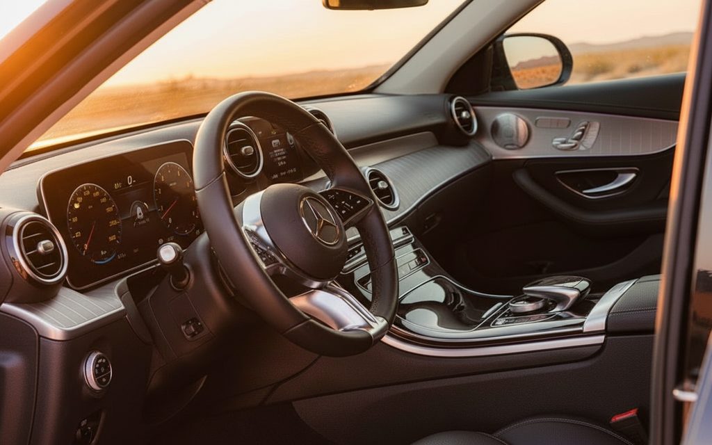 Mercedes C300 2024 interior view showing trim
