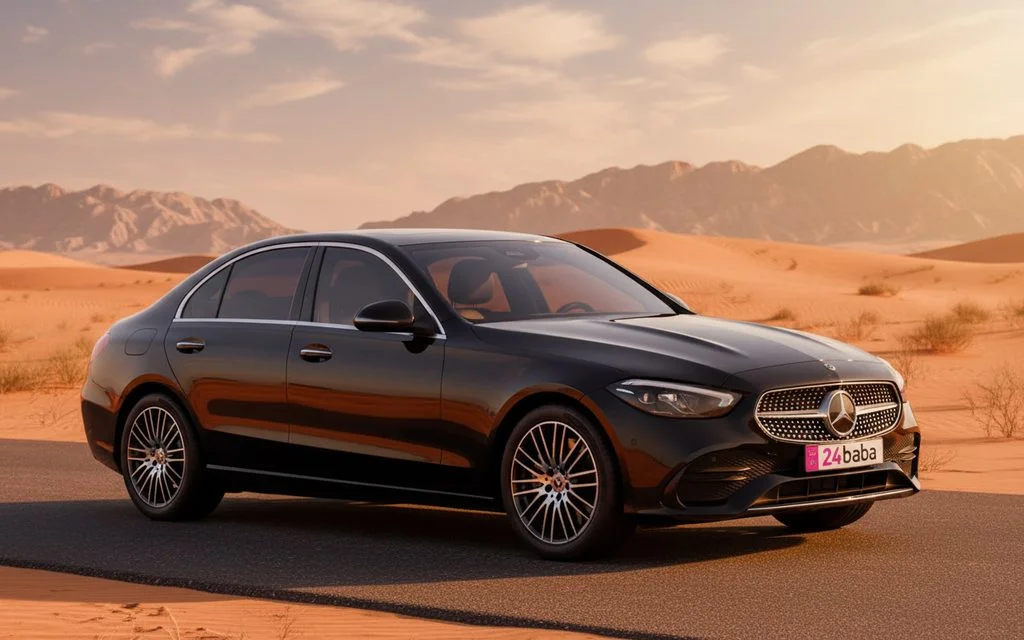 Mercedes C300 2024 Black side profile