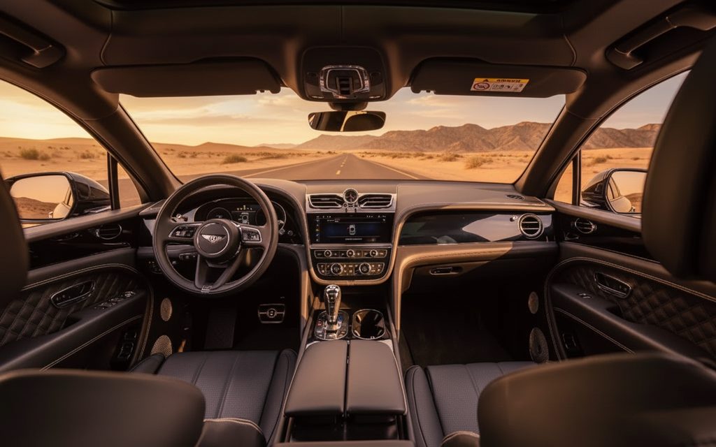 Bentley Bentayga 2022 interior view showing trim – rental in Dubai