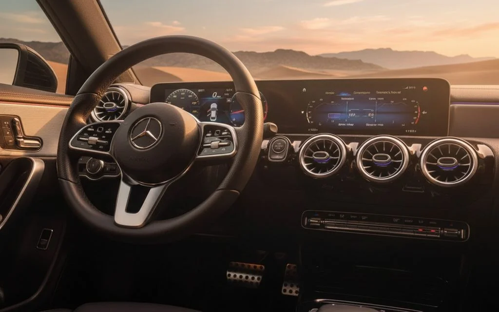 Mercedes Cla250 2020 interior view showing trim
