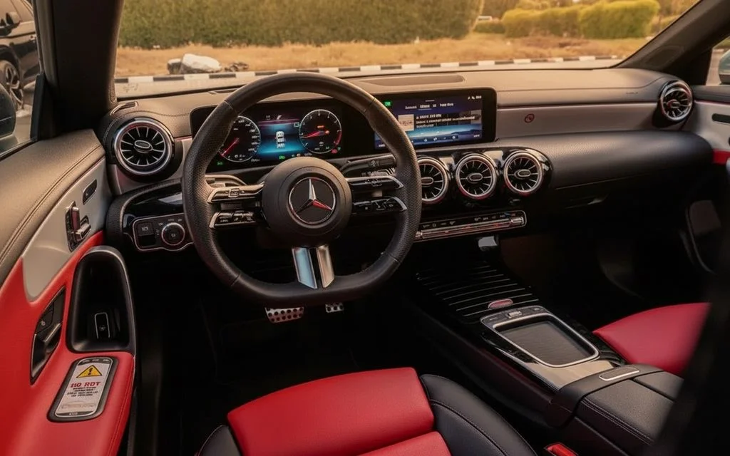 Mercedes Cla250 2024 interior view showing trim