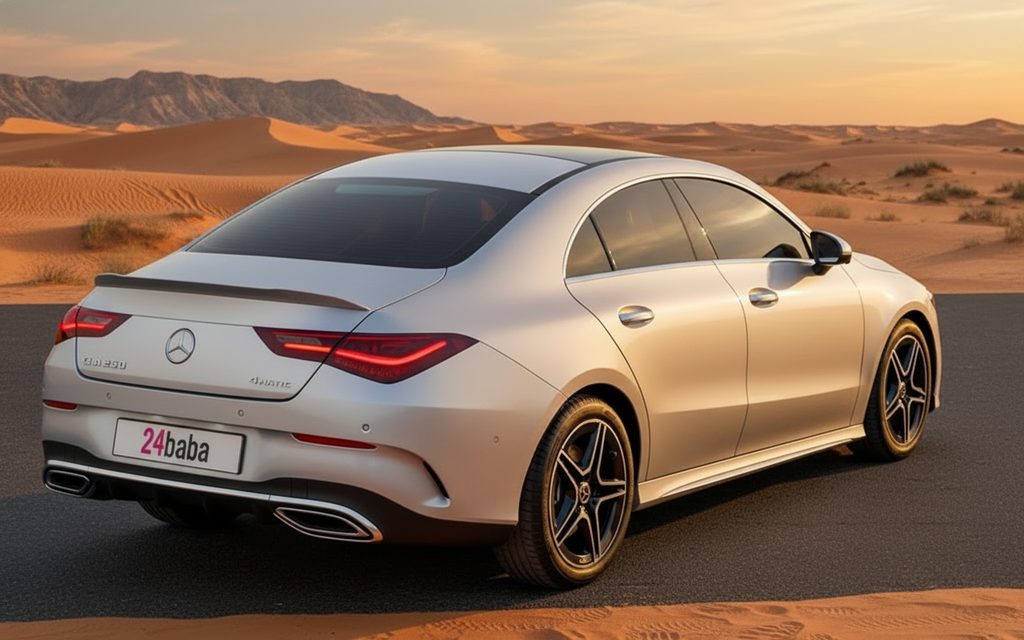 Mercedes Cla250 2024 Silver rear view showing taillights