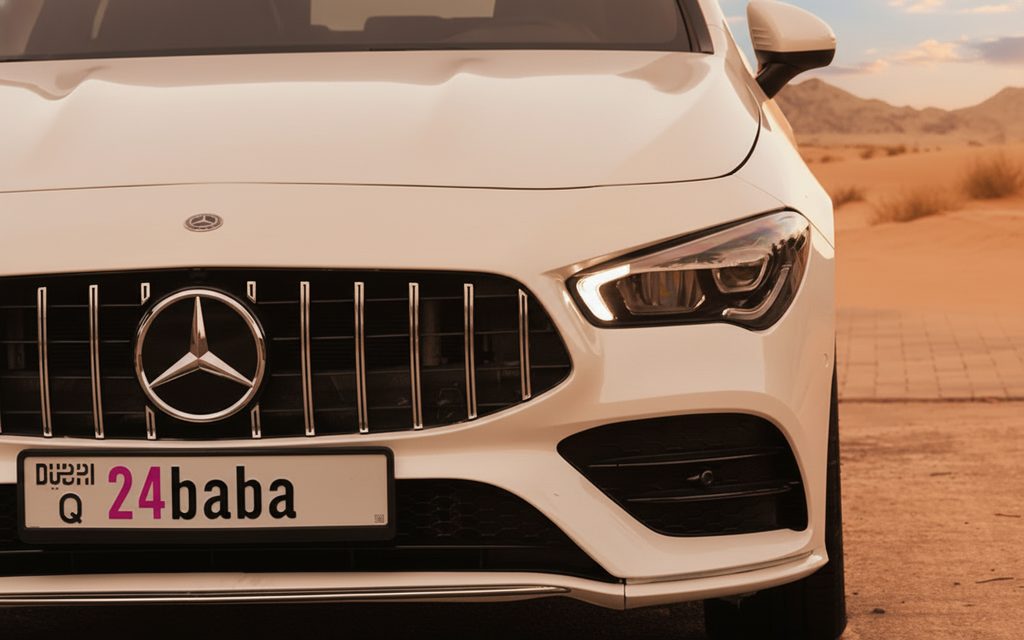 Mercedes Cla250 2023 White front view with headlights