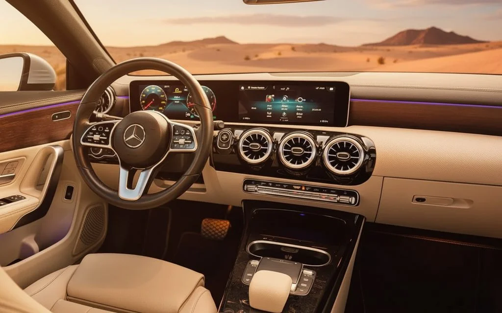 Mercedes Cla250 2023 interior view showing trim