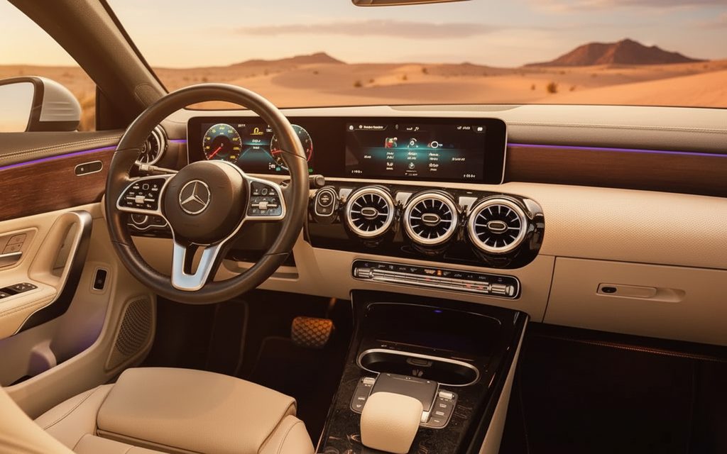 Mercedes Cla250 2023 interior view showing trim