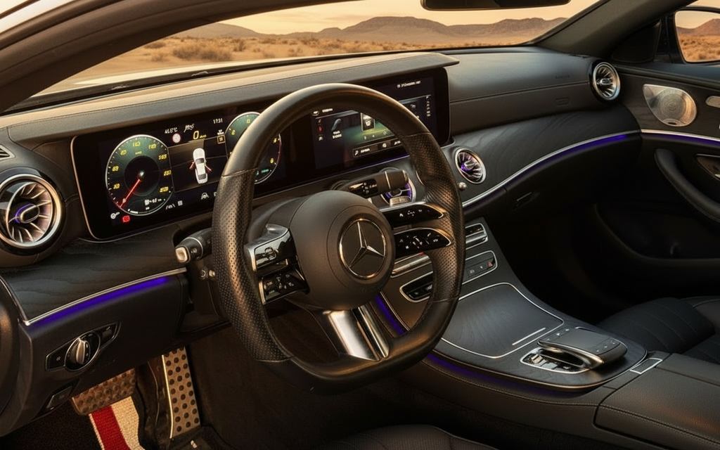 Mercedes Cls300 2022 interior view showing trim – rental in Dubai