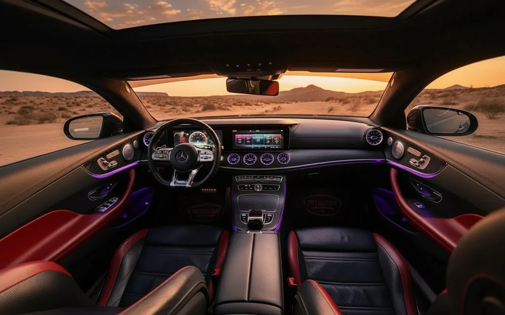 Mercedes E53 2021 interior view showing trim – rental in Dubai