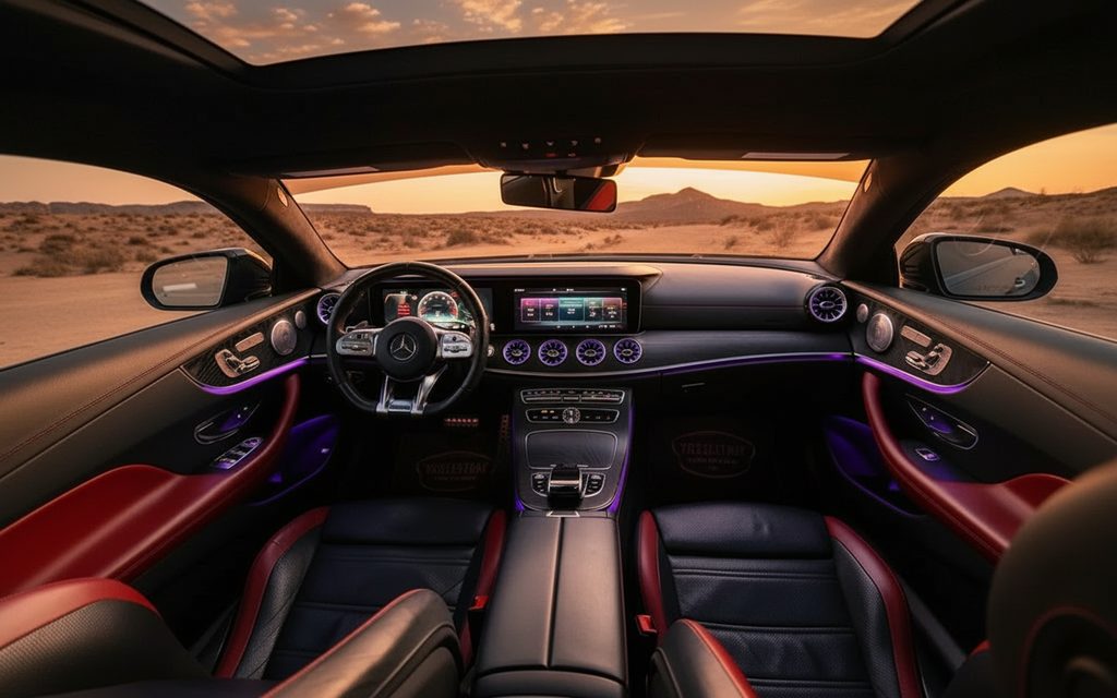 Mercedes E53 2021 interior view showing trim – rental in Dubai