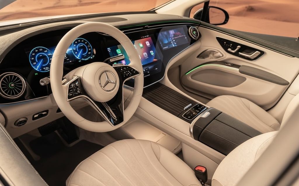 Mercedes Eqs580 2022 interior view showing trim – rental in Dubai