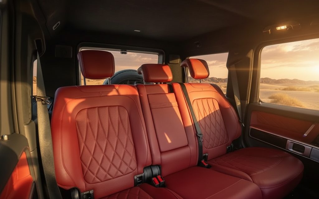 Mercedes G63 2021 leather seats and cabin – rental in Dubai