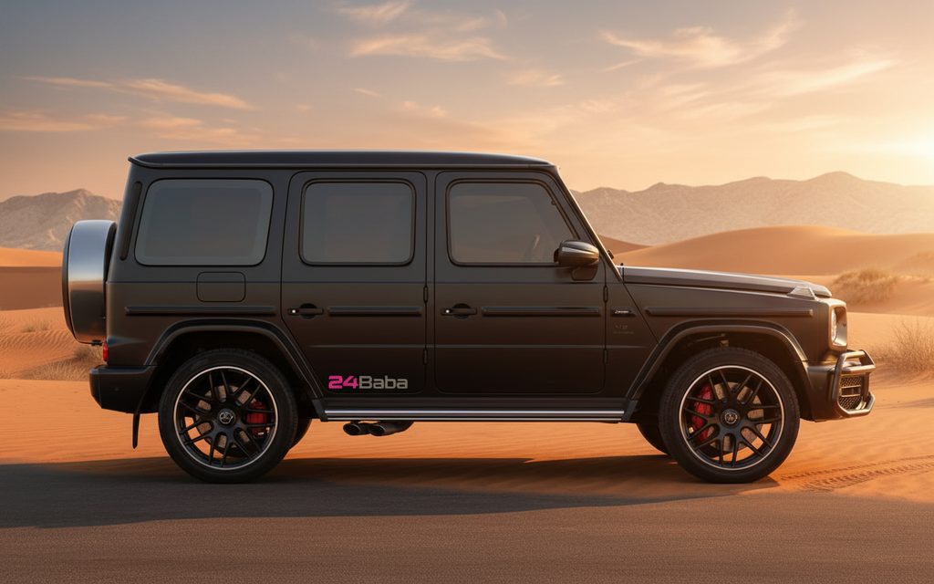 Mercedes G63 2023 Black side profile – rental in Dubai