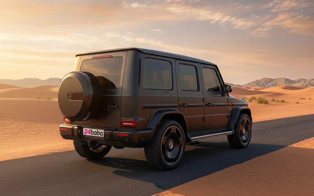 Mercedes G63 2024 Black side profile – rental in Dubai