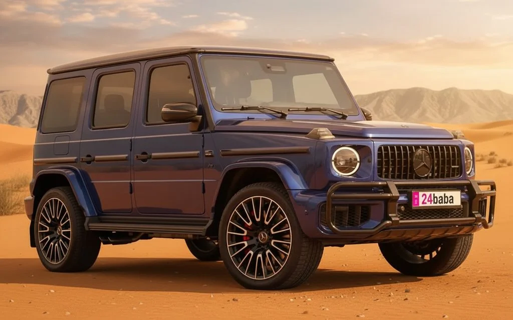 Mercedes G63 2025 Blue front view with headlights