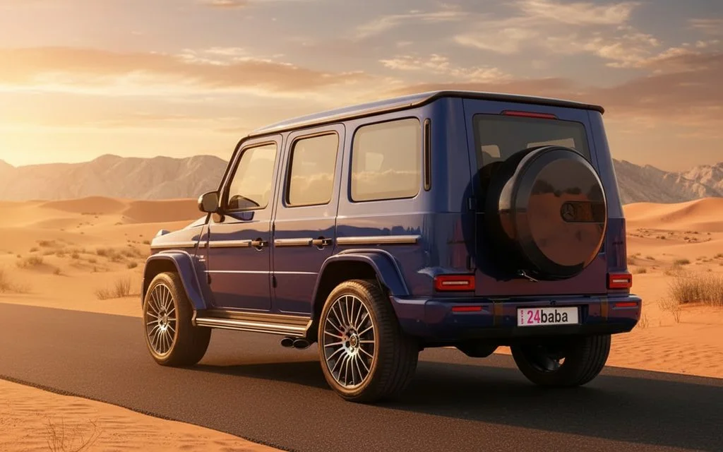 Mercedes G63 2025 Blue rear view showing taillights