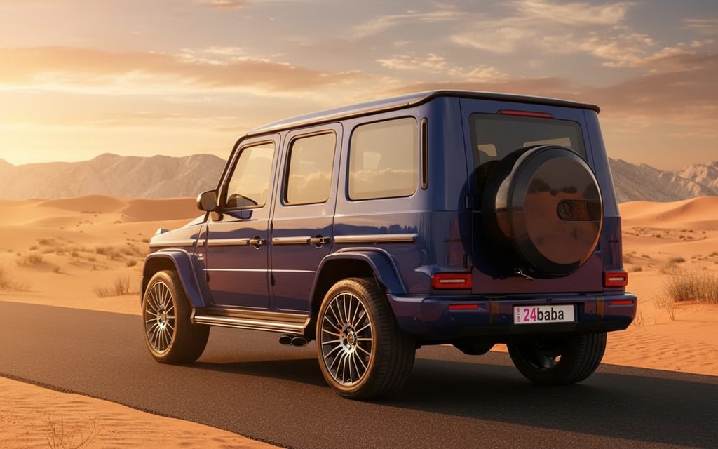 Mercedes G63 2025 Blue rear view showing taillights