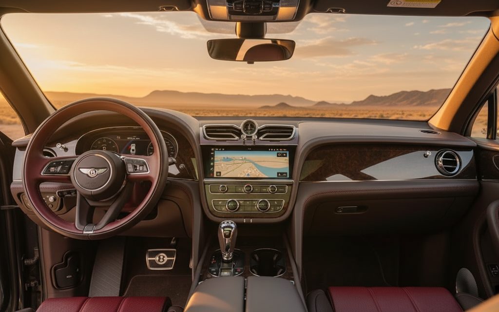 Bentley Bentayga 2022 interior view showing trim – rental in Dubai