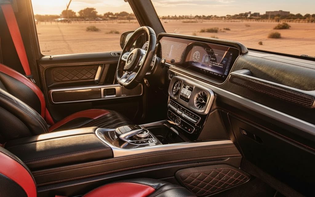 Mercedes G63 2025 interior view showing trim