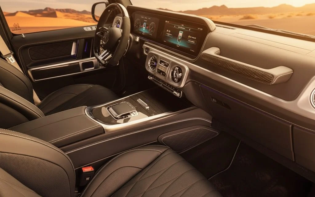 Mercedes G63 2025 interior view showing trim
