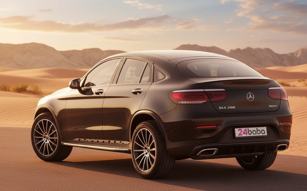 Mercedes Glc200 2022 Black rear view showing taillights