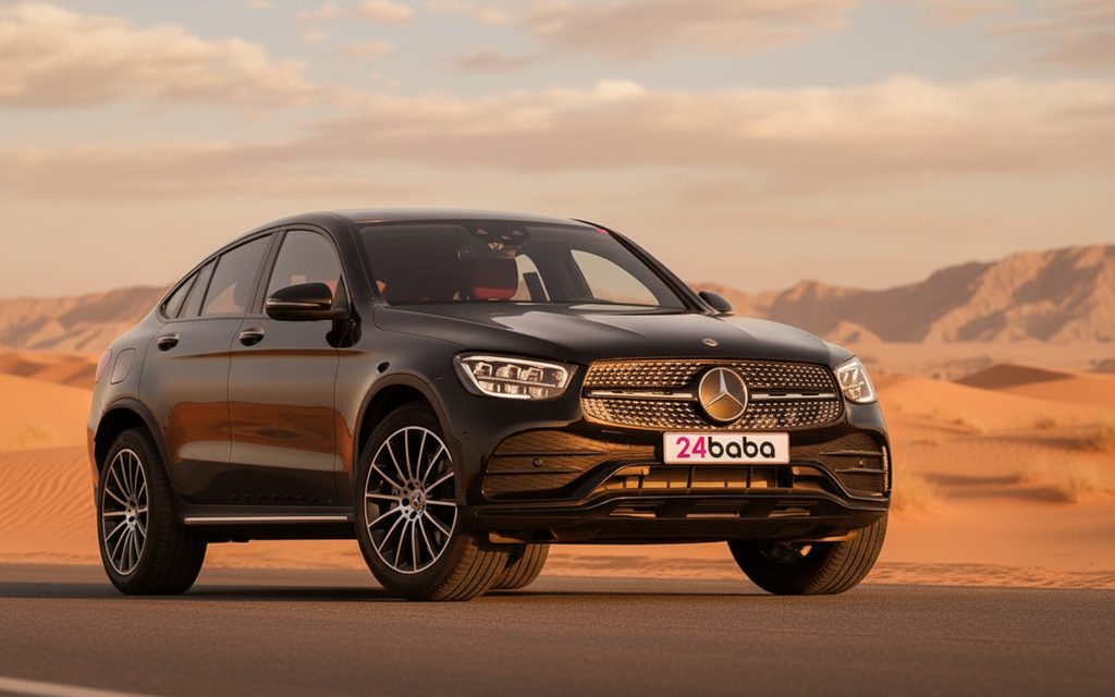 Mercedes Glc200 2022 Black front view with headlights