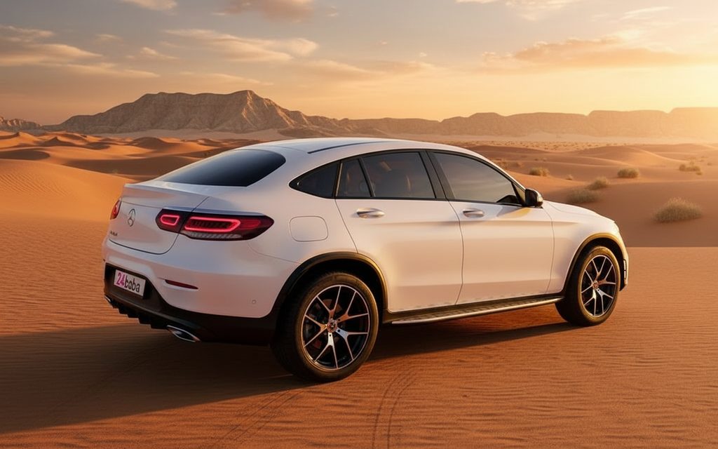 Mercedes Glc200 2023 White rear view showing taillights