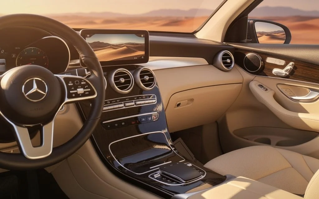 Mercedes Glc300 2022 interior view showing trim